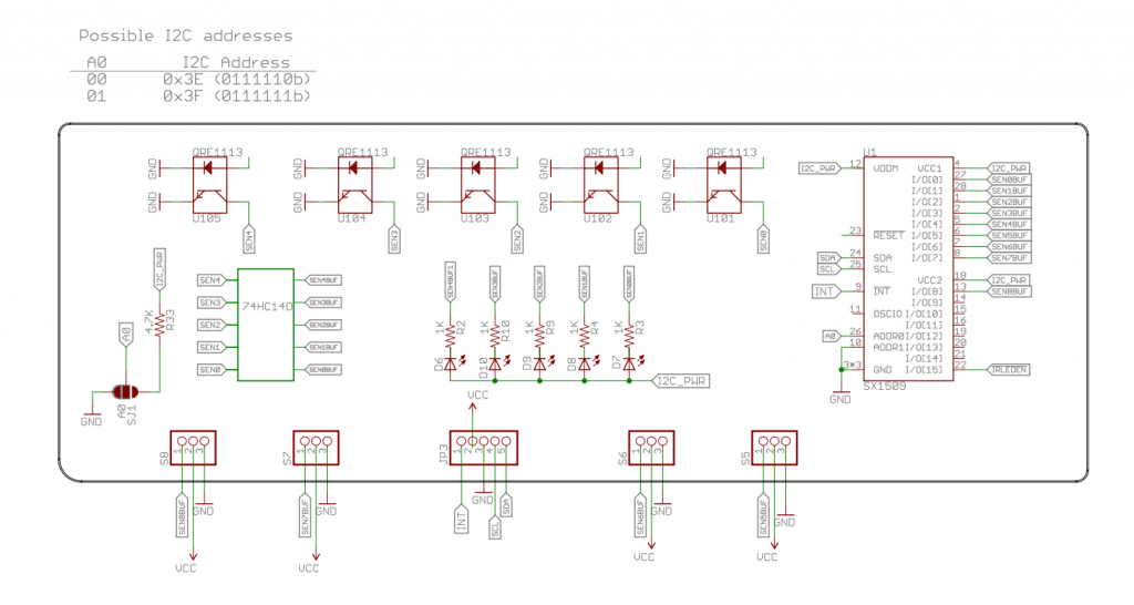 I2C五路巡线模块LineFollowerArray5s使用说明